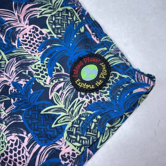 Island‎ Planet Swim Trunks Men's Size XL Blue Green Pink Pineapple Swimsuit - Picture 3 of 8